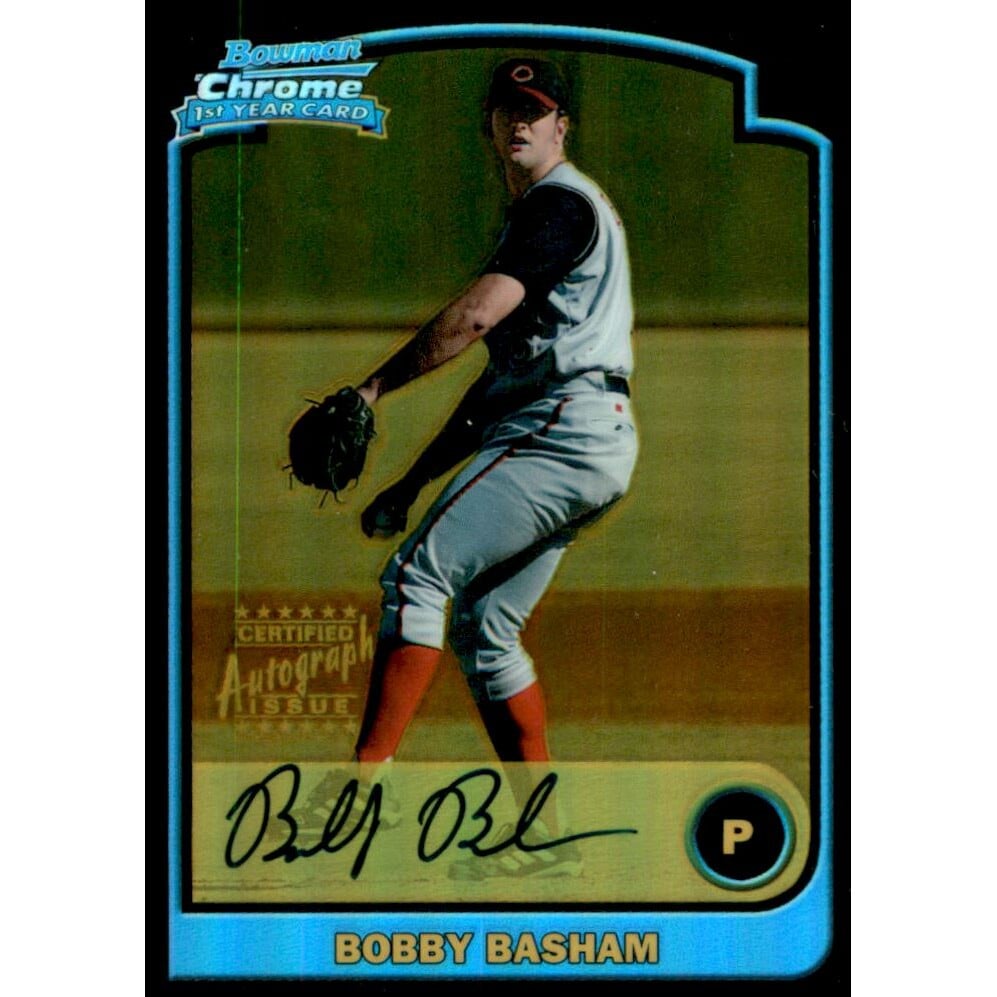 2003 Bowman Chrome Gold Refractors #343 Bobby Basham AU A. rookie card picture