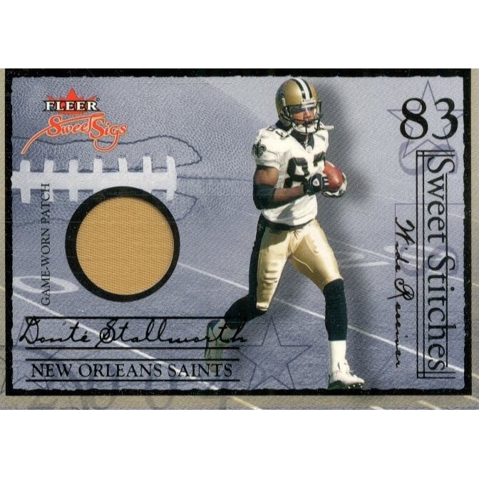 2004 Fleer Sweet Sigs Sweet Stitches Jersey Patches Black #DS Donte Stallworth/42. rookie card picture