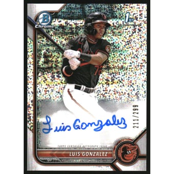 2022 Bowman Chrome Prospect Autographs Speckle Refractors #CPALG Luis Gonzalez