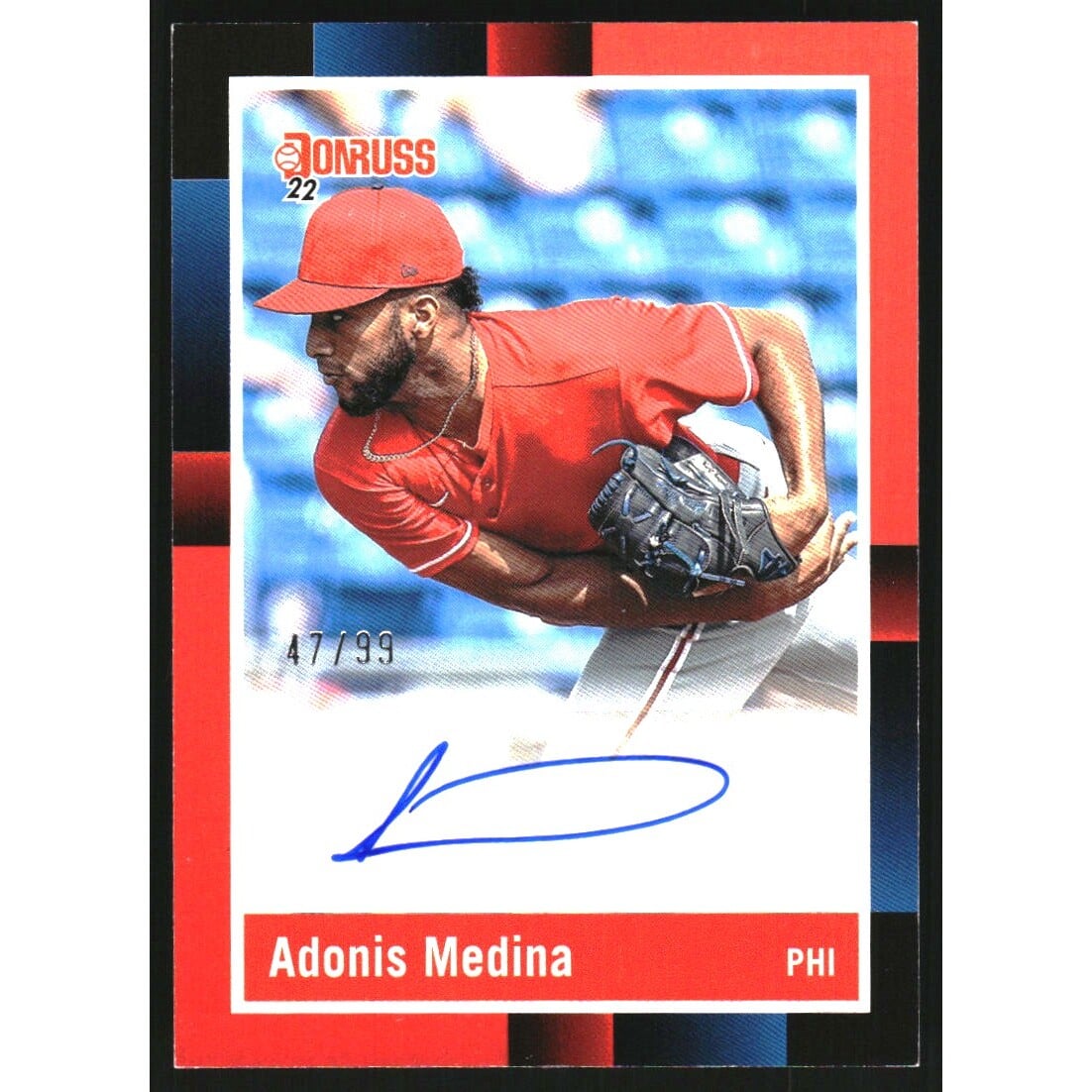 2022 Donruss Retro '88 Signatures Red #91 Adonis Medina/99. rookie card picture