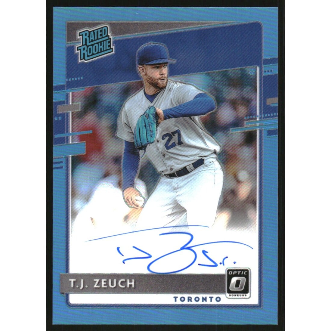 2020 Donruss Optic Rated Rookies Signatures Carolina Blue #50 T.J. Zeuch