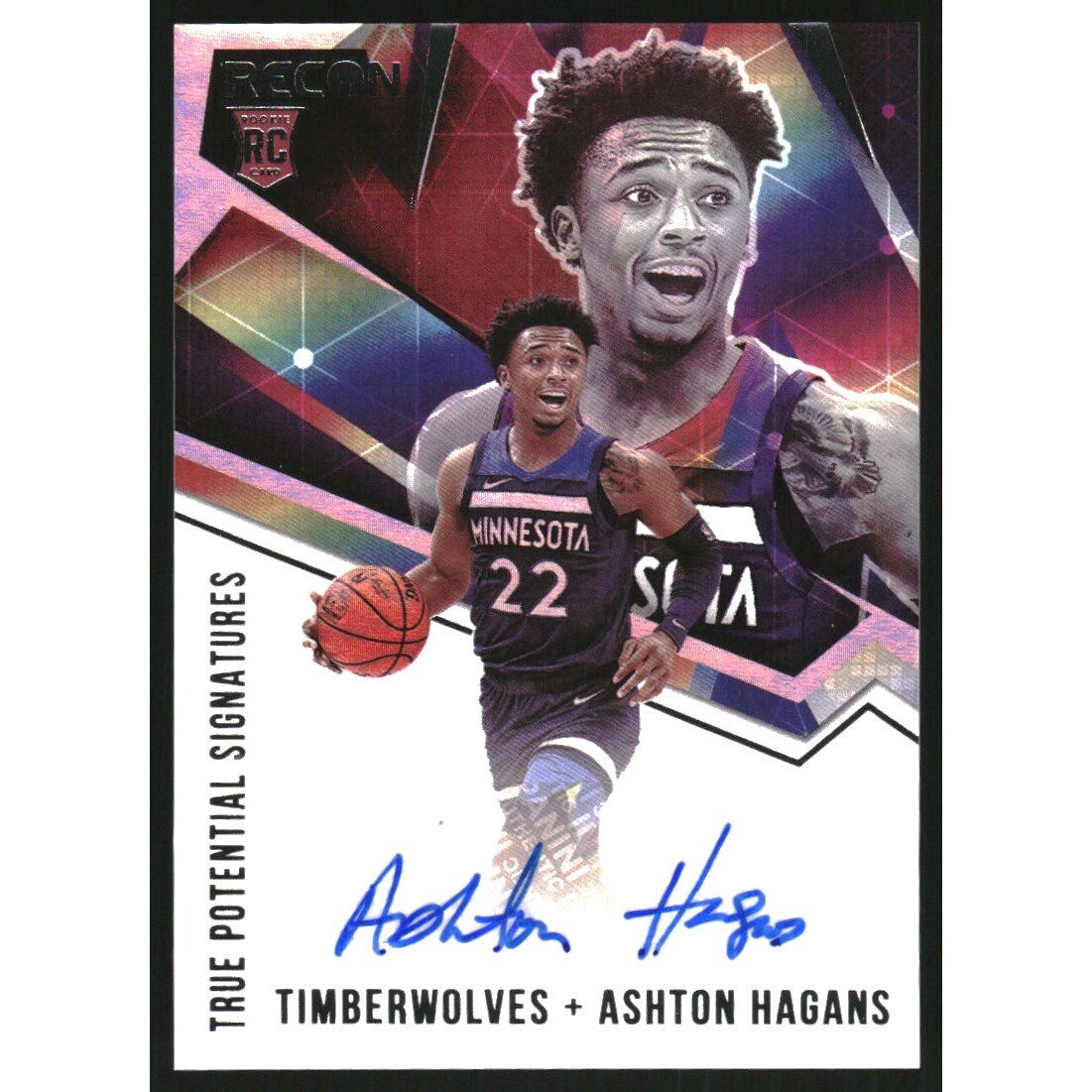 2020-21 Panini Recon True Potential Signatures #37 Ashton Hagans. rookie card picture