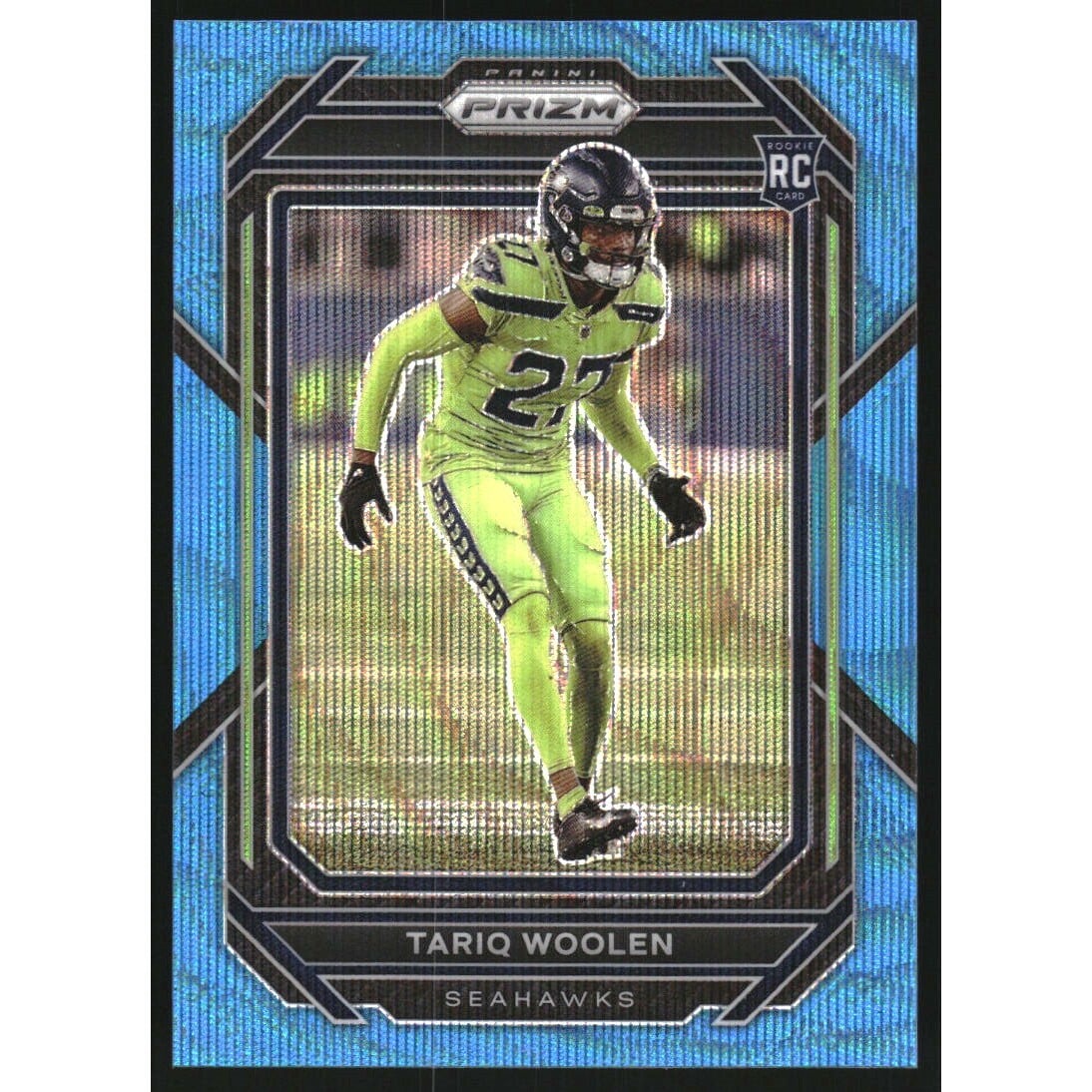 2022 Panini Prizm Prizms Blue Wave #349 Tariq Woolen. rookie card picture