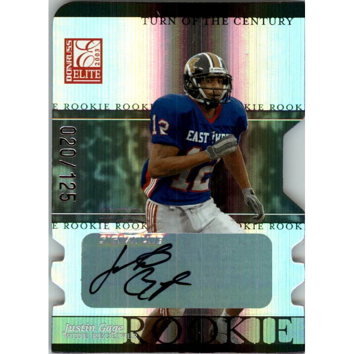 2003 Donruss Elite Turn of the Century Autographs #140 Justin Gage. rookie card picture