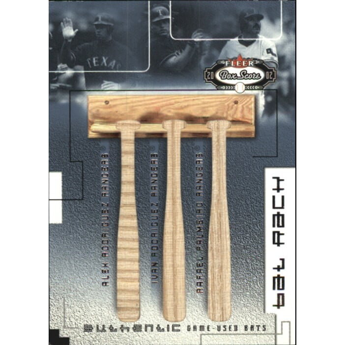 2002 Fleer Box Score Bat Rack Trios #5 ARod/IRod/Palmeiro