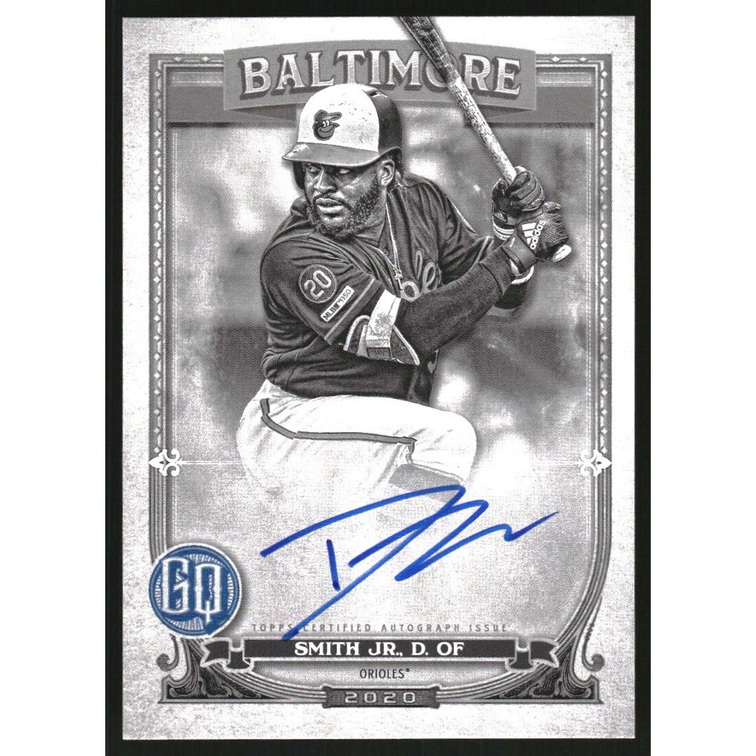 2020 Topps Gypsy Queen Autographs Black and White #GQADSJ Dwight Smith Jr./50. rookie card picture