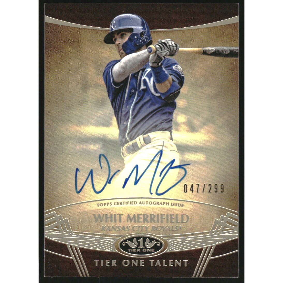 2019 Topps Tier One Talent Autographs #TTAWM Whit Merrifield/299. rookie card picture