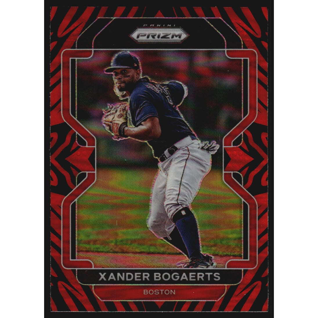 2022 Panini Prizm Prizms Tiger Stripes #213 Xander Bogaerts T2. rookie card picture