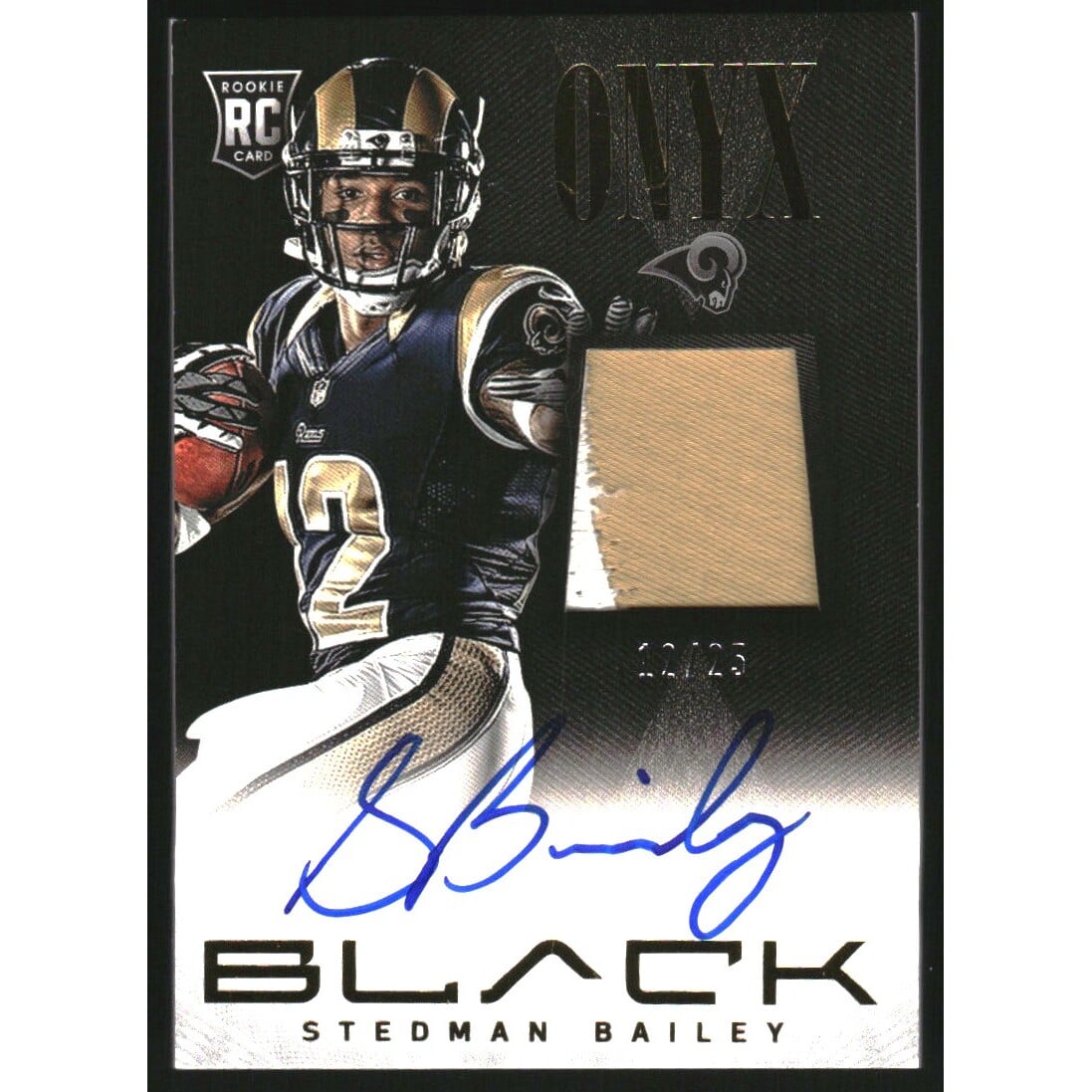 2013 Panini Black Onyx Rookie Materials Prime Signatures Gold #33 Stedman Bailey. rookie card picture
