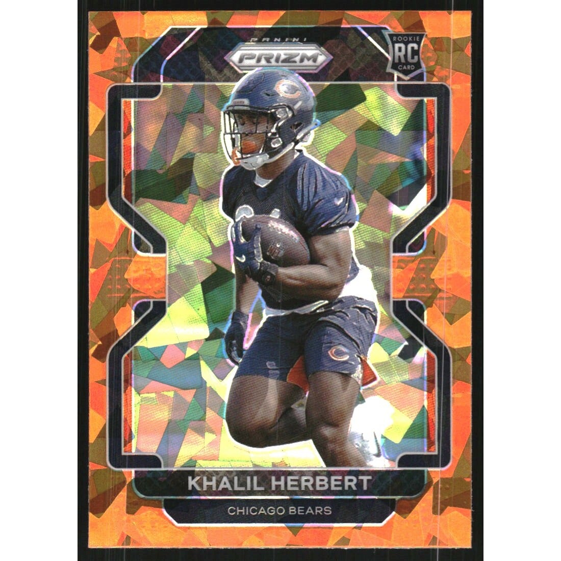 2021 Panini Prizm Prizms Orange Ice #425 Khalil Herbert. rookie card picture