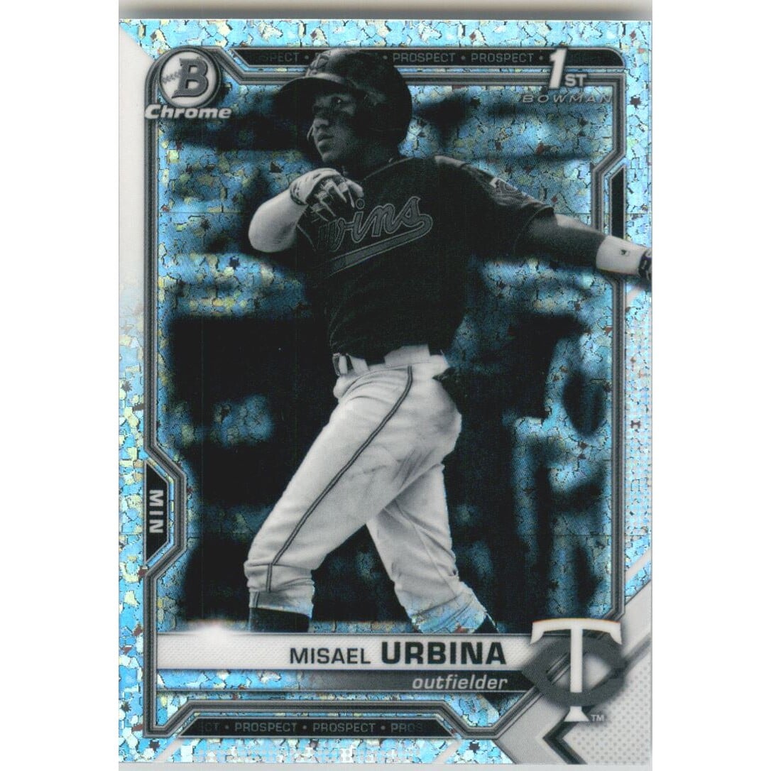 2021 Bowman Chrome Prospects Black and White Mini-Diamond Refractors #BCP206 Misael Urbina. rookie card picture