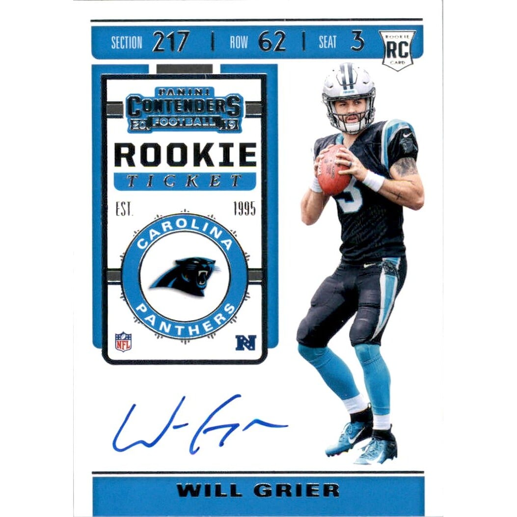 2019 Panini Contenders #105A Will Grier AU RC. rookie card picture