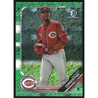 2019 Bowman Chrome Prospects Green Shimmer Refractors #BCP51 Hunter Greene