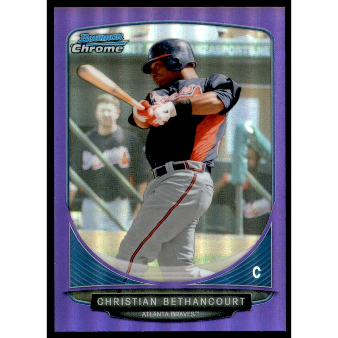 2013 Bowman Chrome Prospects Purple Refractors #BCP72 Christian Bethancourt. rookie card picture