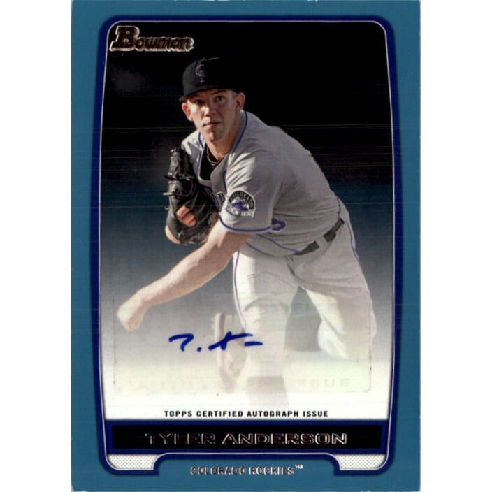 2012 Bowman Prospect Autographs Blue #TA Tyler Anderson. rookie card picture