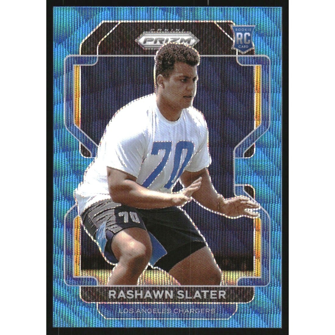 2021 Panini Prizm Prizms Blue Wave #431 Rashawn Slater. rookie card picture