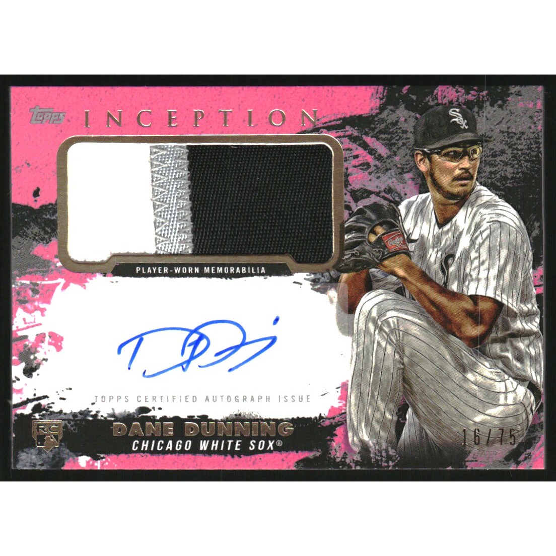 2021 Topps Inception Patch Autographs Magenta #APCDD Dane Dunning/75. rookie card picture