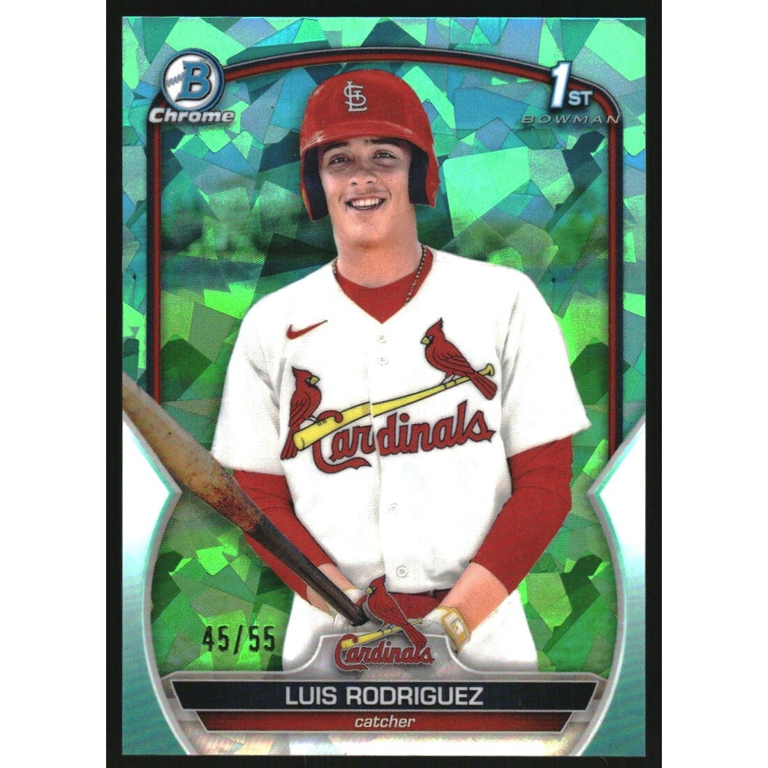 2023 Bowman Chrome Sapphire Prospects Aqua Refractors #BCP130 Luis Rodriguez. rookie card picture