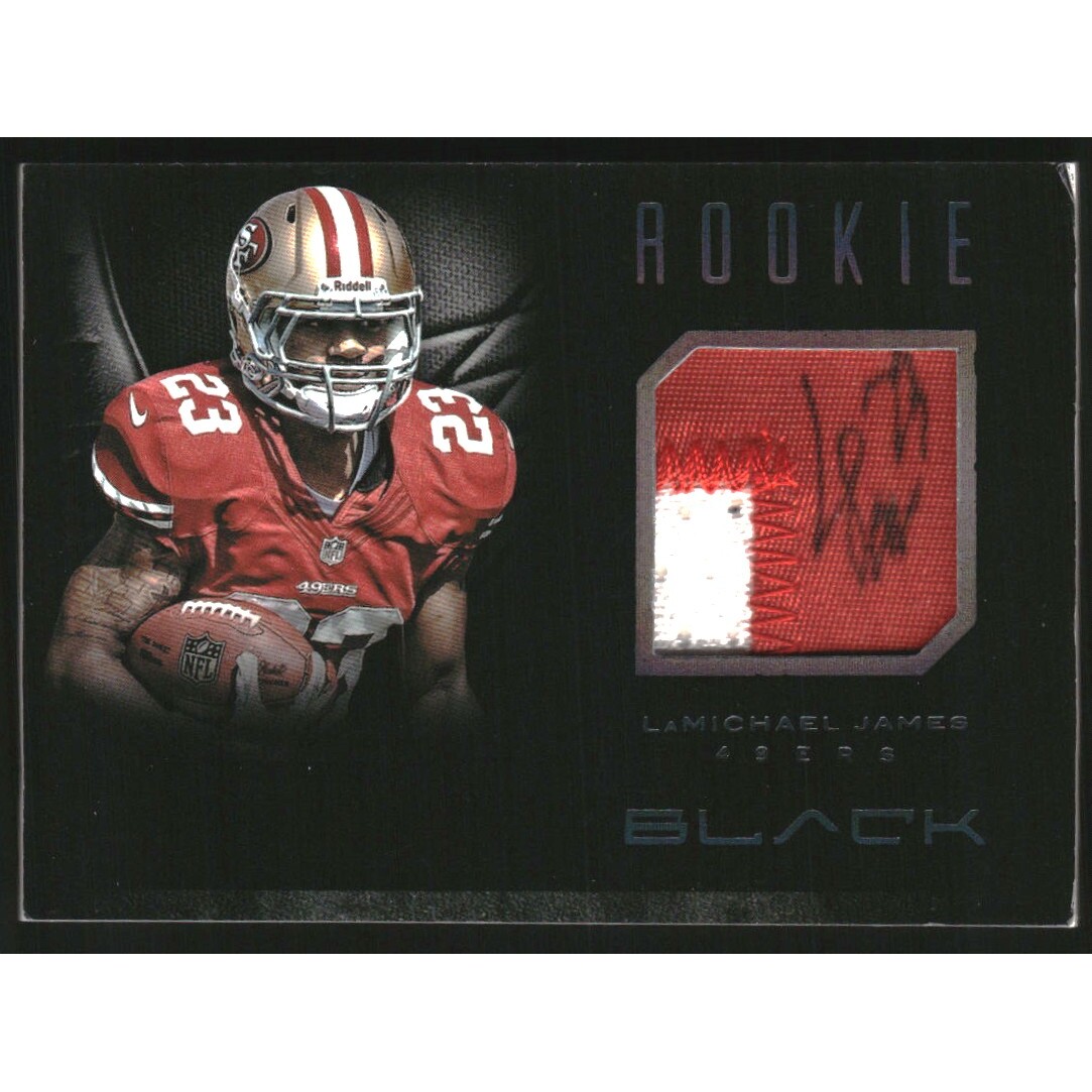 2012 Panini Black #R19 LaMichael James JSY AU RC. rookie card picture