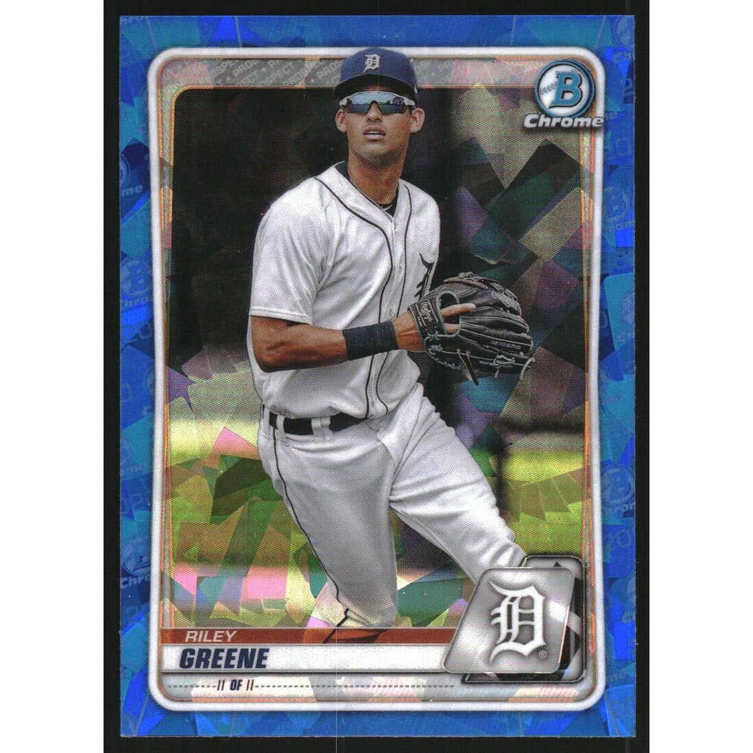 2020 Bowman Chrome Draft Sapphire #BD180 Riley Greene. rookie card picture