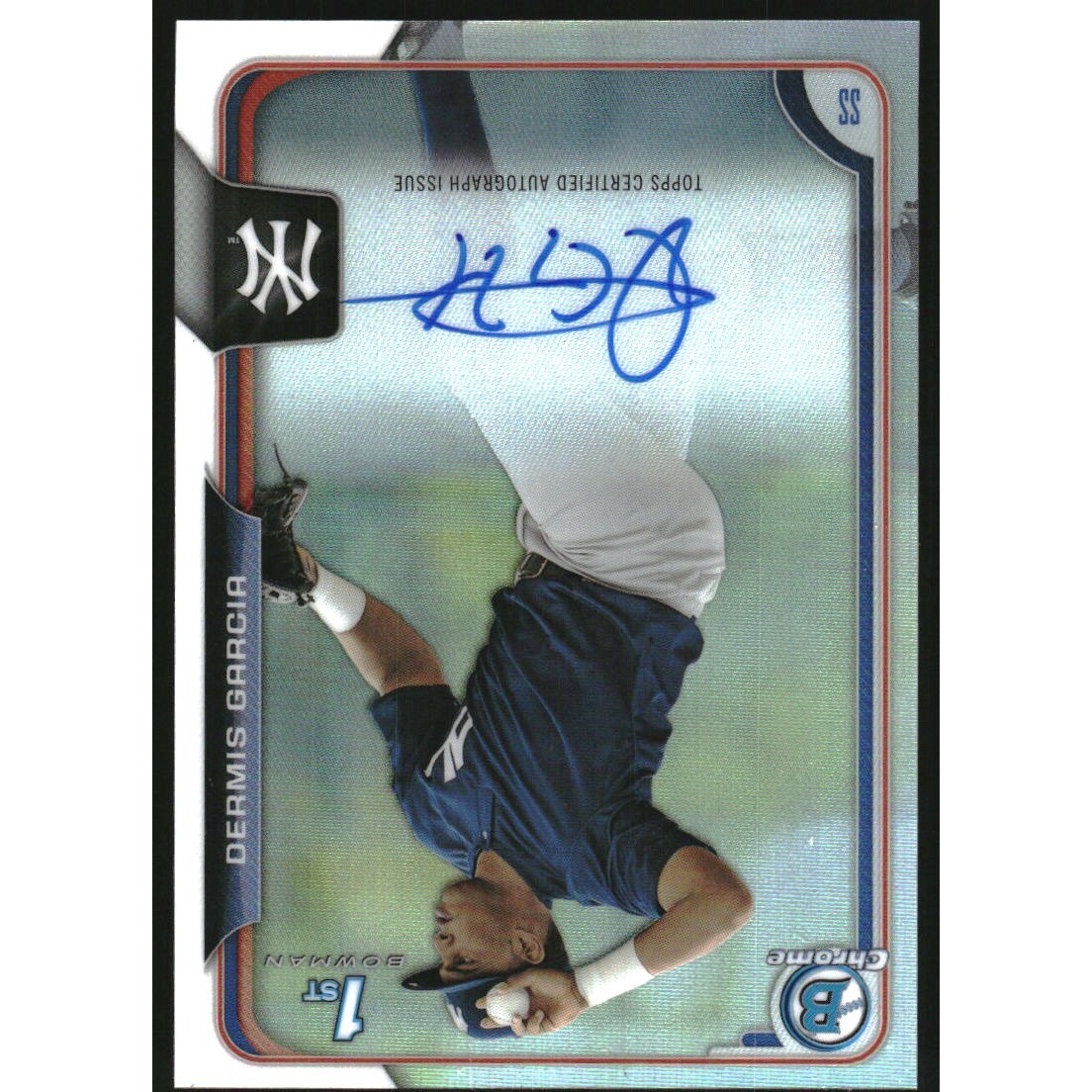 2015 Bowman Chrome Prospect Autographs Refractors #BCAPDG Dermis Garcia. rookie card picture