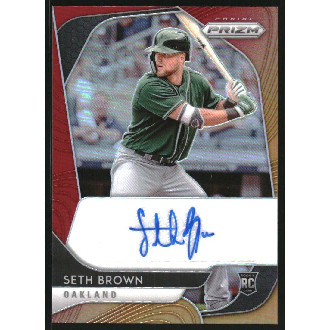 2020 Panini Prizm Rookie Autographs Prizms Red Orange #88 Seth Brown/25. rookie card picture