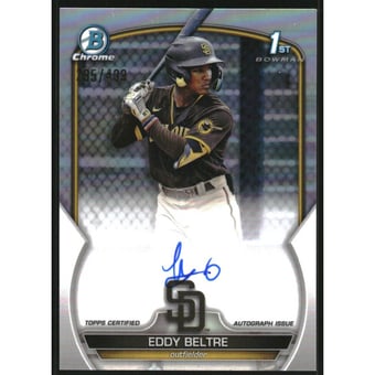 2023 Bowman Chrome Prospect Autographs Refractors #CPAEB Eddy Beltre