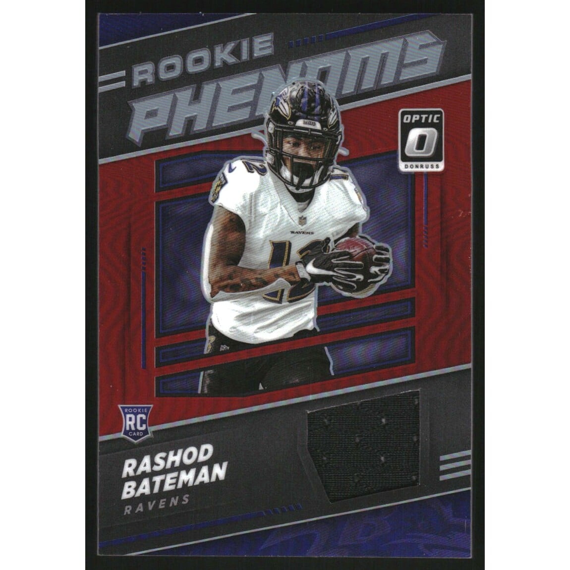 2021 Donruss Optic Rookie Phenoms Jerseys #10 Rashod Bateman. rookie card picture