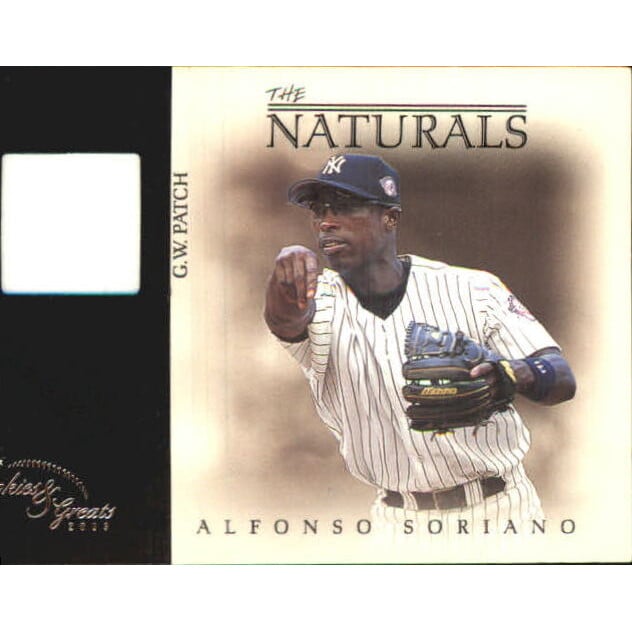 2003 Fleer Rookies and Greats The Naturals Game Patch #NAS Alfonso Soriano Jsy. rookie card picture