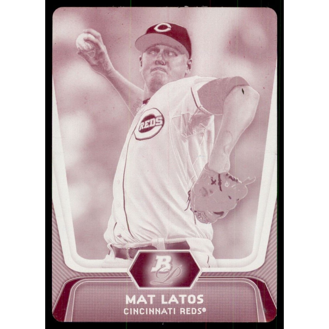2012 Bowman Platinum Printing Plates Magenta #94 Mat Latos. rookie card picture