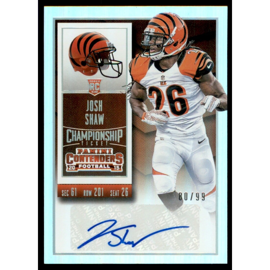 2015 Panini Contenders Championship Ticket #138A Josh Shaw AU/99. rookie card picture