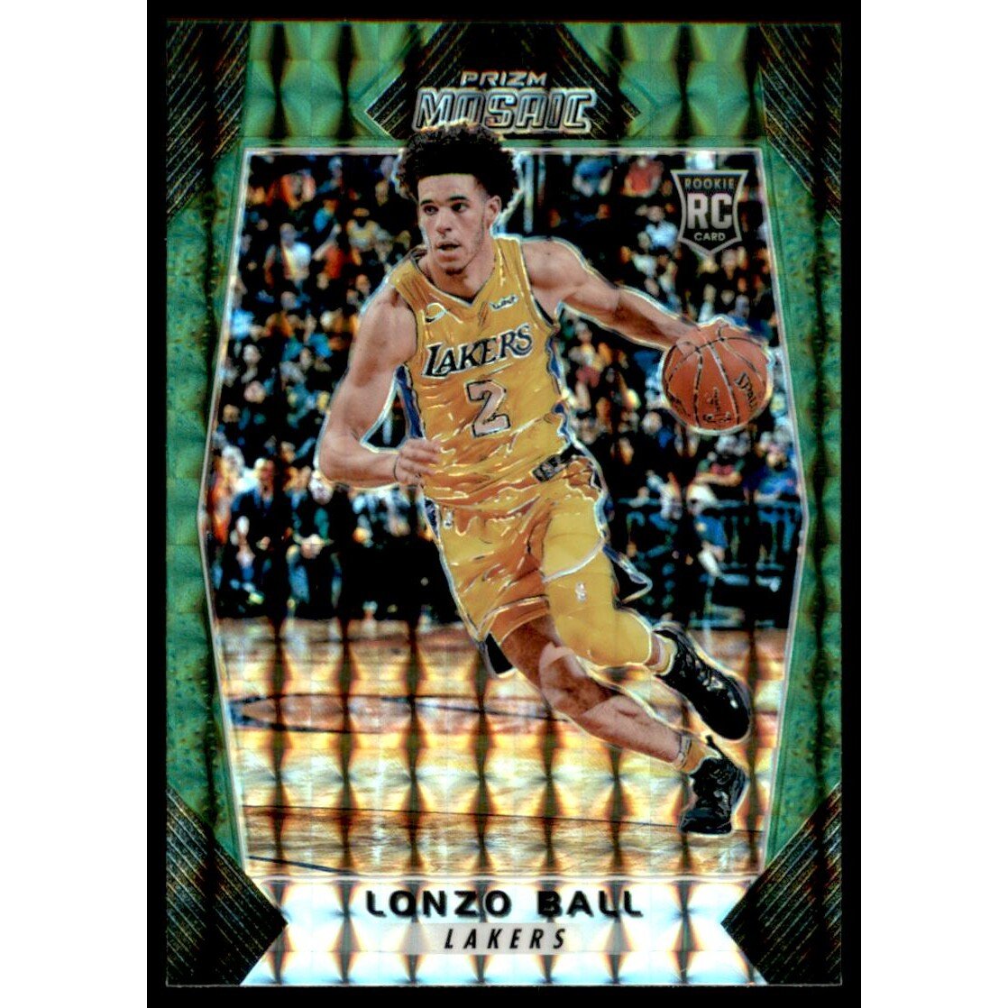 2017-18 Panini Prizm Mosaic Green #73 Lonzo Ball. rookie card picture