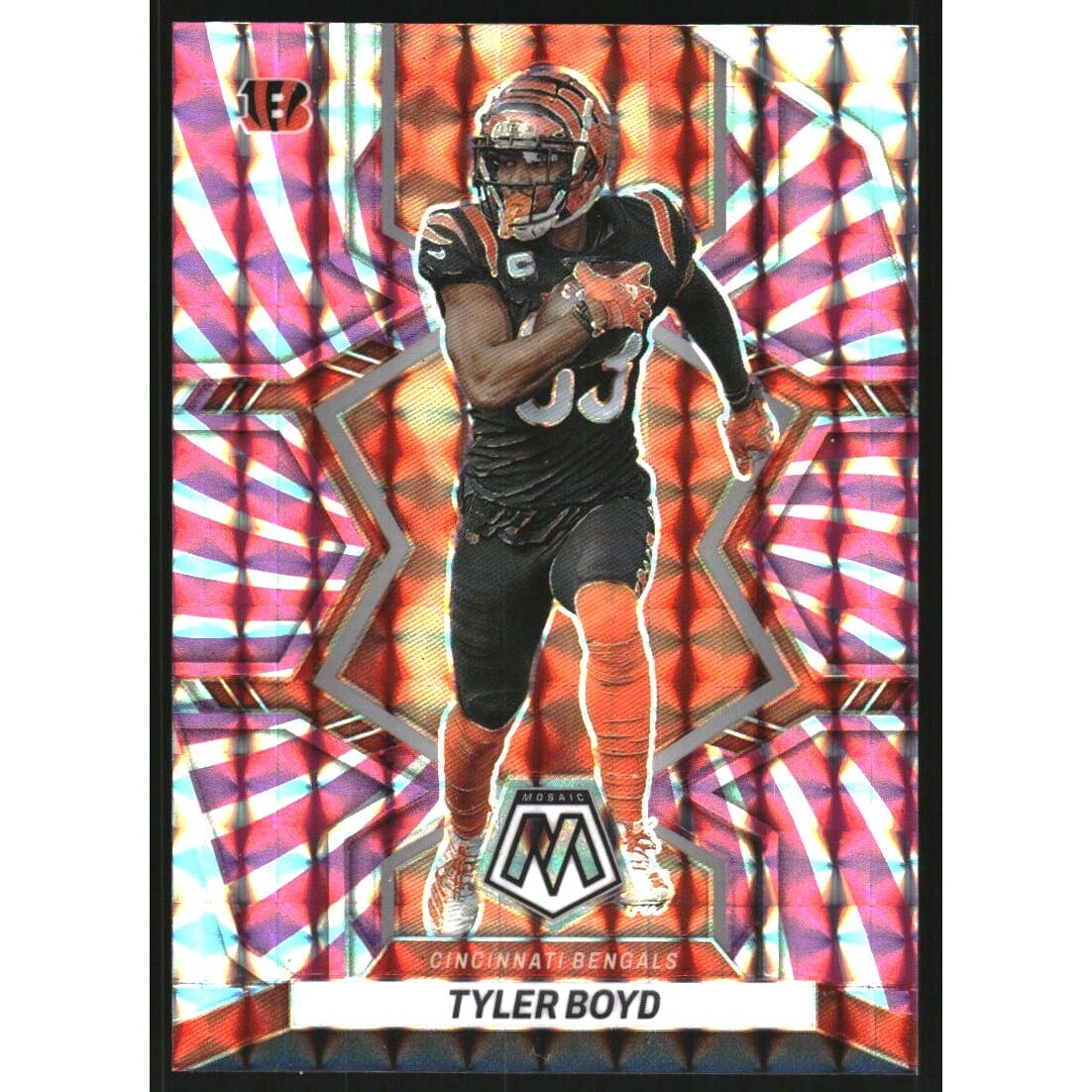 2022 Panini Mosaic Mosaic Pink Swirl #43 Tyler Boyd. rookie card picture