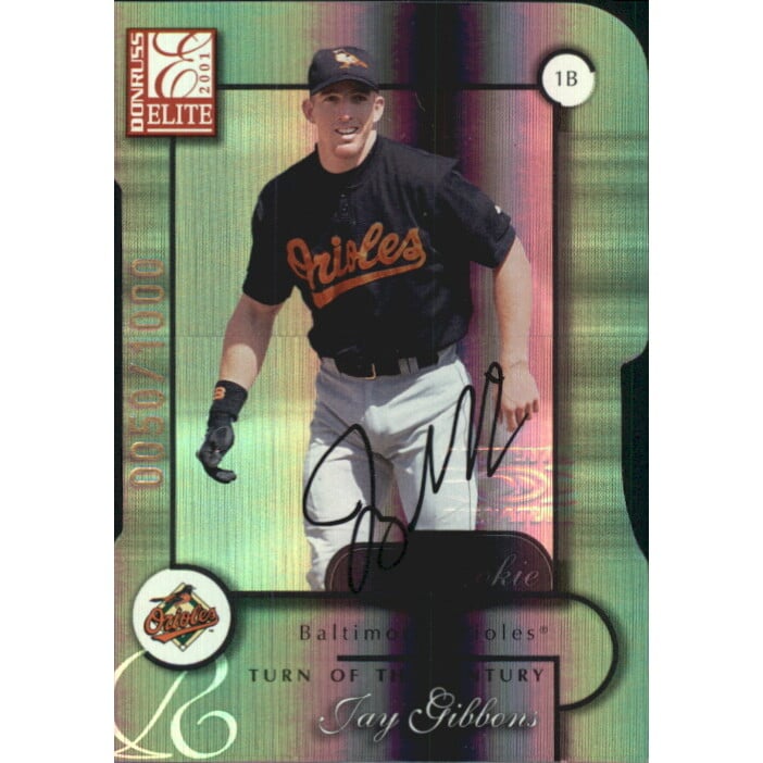 2001 Donruss Elite Turn of the Century Autographs #183 Jay Gibbons. rookie card picture