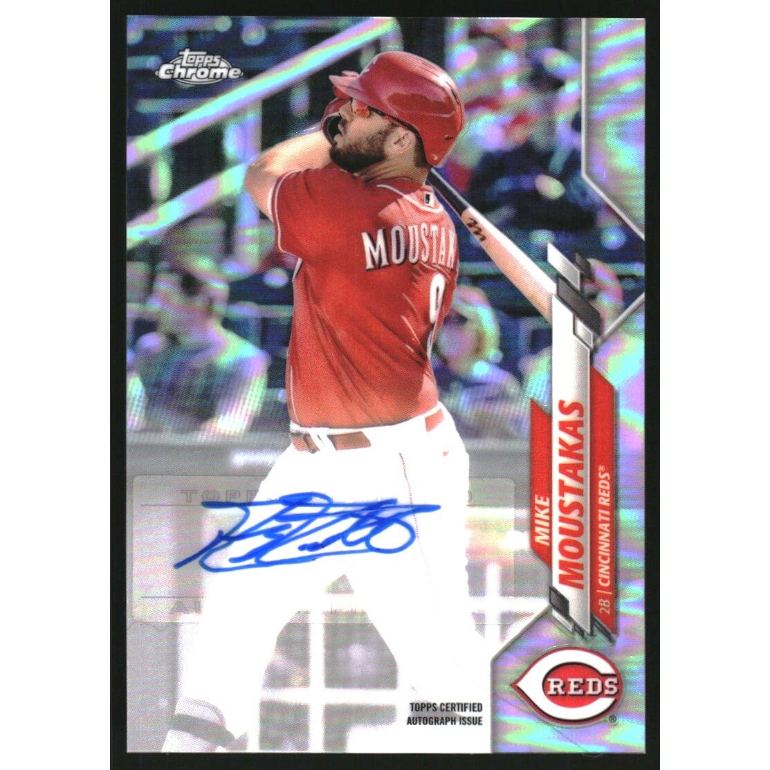 2020 Topps Chrome Update Autograph Refractors #USAMM Mike Moustakas. rookie card picture