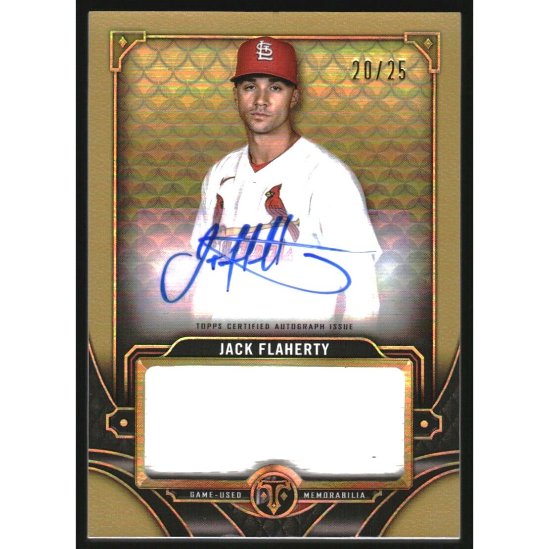 2022 Topps Triple Threads Single Jumbo Relic Autographs Gold #ASJRJF Jack Flaherty. rookie card picture