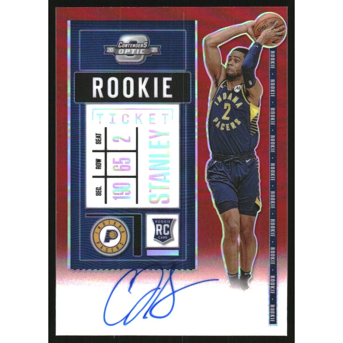 2020-21 Panini Contenders Optic Variations Red #131 Cassius Stanley AU/99. rookie card picture