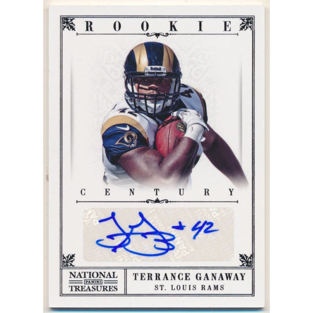 2012 Panini National Treasures Century Black Signature #291 Terrance Ganaway/25. rookie card picture
