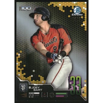 2019 Bowman Chrome Scouts Top 100 Gold Refractors #BTP33 Joey Bart