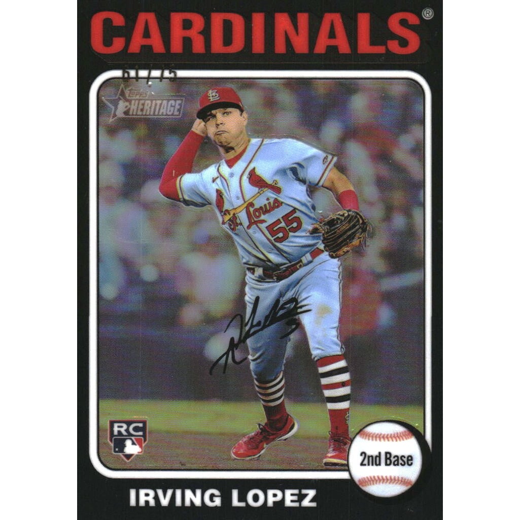2024 Topps Heritage Chrome Black Refractors #634 Irving Lopez HN. rookie card picture