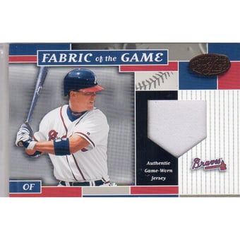 2002 Leaf Certified Fabric of the Game #115BA Chipper Jones/100