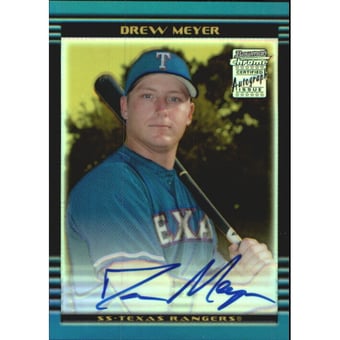 2002 Bowman Chrome Draft Gold Refractors #173 Drew Meyer AU