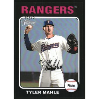 2024 Topps Heritage Chrome Black Refractors #527 Tyler Mahle HN