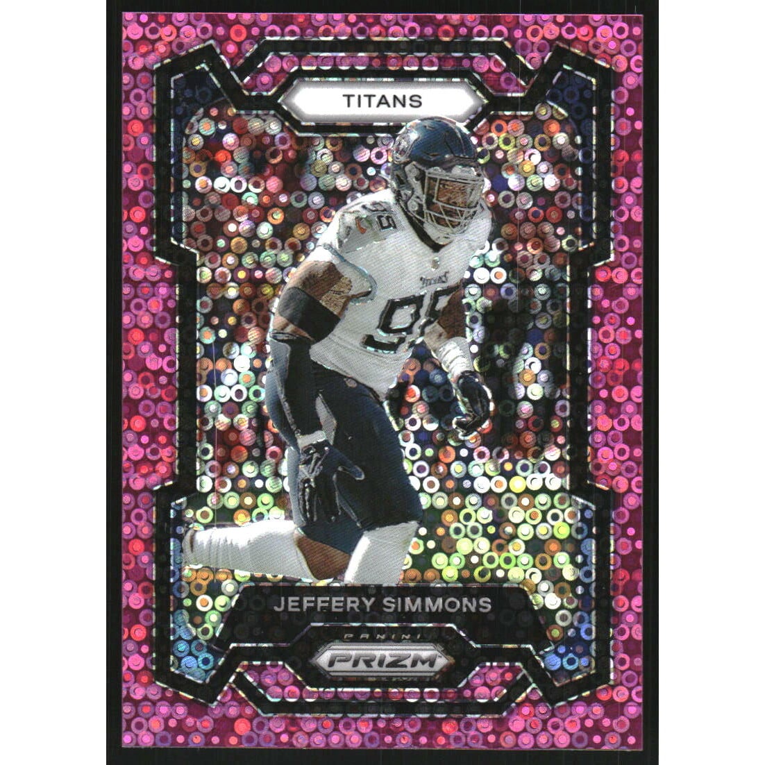 2023 Panini Prizm Prizms No Huddle Pink #286 Jeffery Simmons. rookie card picture