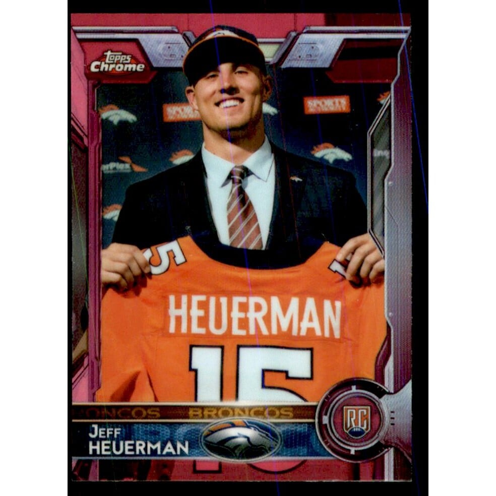 2015 Topps Chrome Mini Pink Refractors #185 Jeff Heuerman. rookie card picture