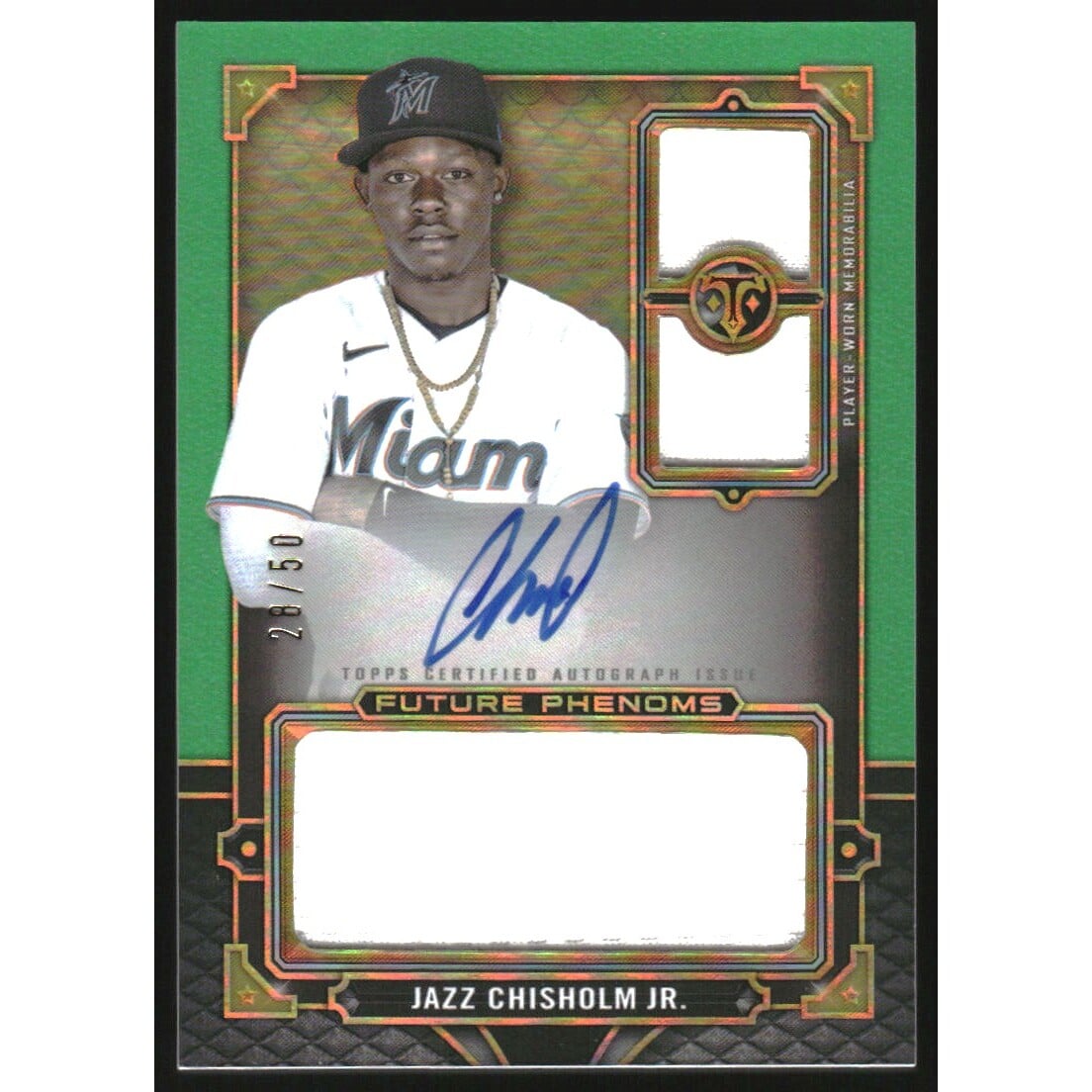 2022 Topps Triple Threads Emerald #RFPARJC Jazz Chisholm JR. JSY AU
