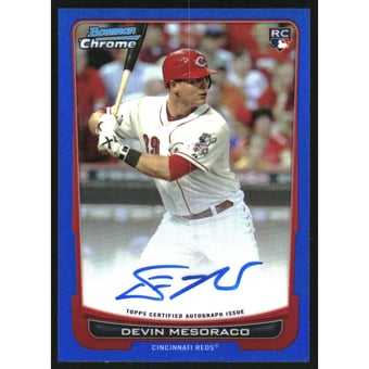 2012 Bowman Chrome Rookie Autographs Blue Refractors #214 Devin Mesoraco/250