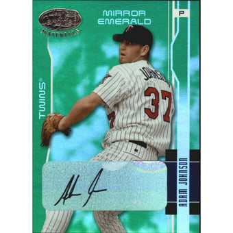 2003 Leaf Certified Materials Mirror Emerald Autographs #107 Adam Johnson