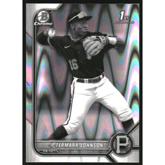 2022 Bowman Chrome Draft Black and White RayWave Refractors #BDC130 Termarr Johnson
