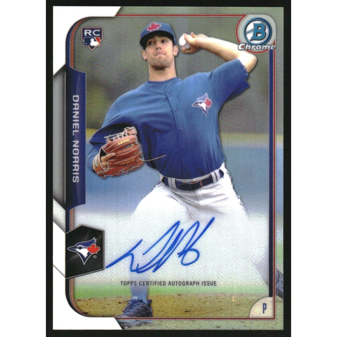 2015 Bowman Chrome Rookie Autographs Refractors #BCARDN Daniel Norris. rookie card picture
